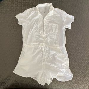 NEW ✅ Victoria’s Secret - White Linen Short Drawstring Jumpsuit Romper